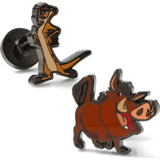 Cufflinks Inc. Timon & Pumbaa Cuff Links in Brown at Nordstrom