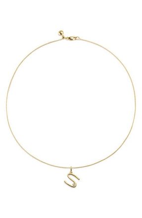Monica Vinader Diamond Initial Pendant Necklace in 18K Gold Vermeil S at Nordstrom