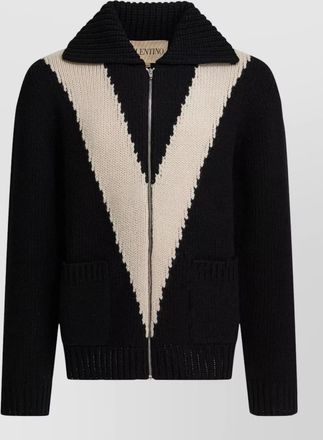 Valentino cardigan v motif long sleeves pockets