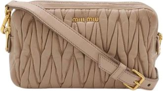 Miu Miu Pre-owned Cross Body Bags, female, Beige, Size: ONE SIZE Pre-owned Leather Shoulder Bag