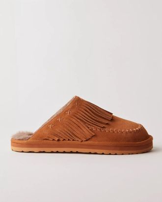 Free People Womens Fallon Fringe Mules In Brown