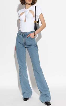 Coperni T-shirt With Decorative Cut-outs, Womens, White