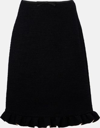 Valentino Minigonna in misto lana con volant