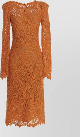Ermanno Scervino long sleeves sheer geometric lace dress