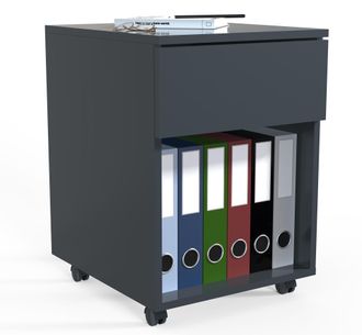 ebuy24 Vcm Roll Container Contenedor Lateral Con Cajones Dimensiones Aprox. Al. 55 X An. 39 X P. 45 Cm Contenedor De Oficina - Dalosa 1 Caj&oacute;n (antracita)