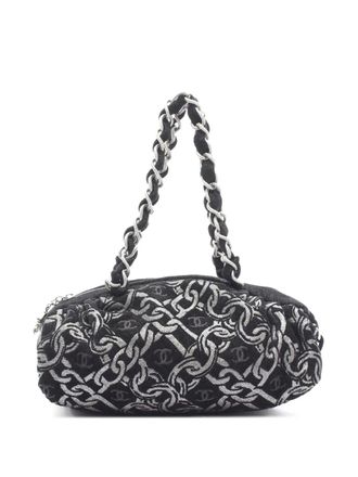 Chanel 2005-2006 chain-print shoulder bag - Black