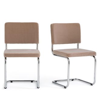 La Redoute Interieurs Set van 2 cantilever stoelen in fluweel, Sarva