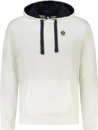 North Sails Hoodie met lange mouwen - Heren - Hoodies - Wit - S - Katoen - Hoodies & sweatvesten