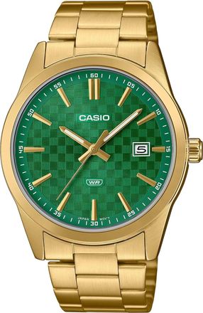 Casio Mens Gold Watch with Green Dial - MTP-VD03G-3AUDF