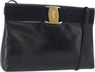 Ferragamo Pre-owned Leren Crossbodytas - Dames - Vintage Schoudertas - Blauw - ONE Size - Leer - Vintage