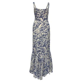 Reformation Irisa Floral-Print Maxi Dress in Blue Viscose