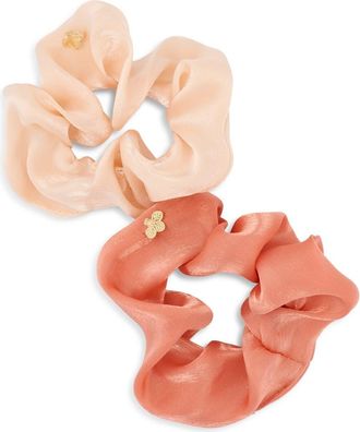 L. Erickson Assorted 2-Pack Gilded Scrunchies in Orange at Nordstrom
