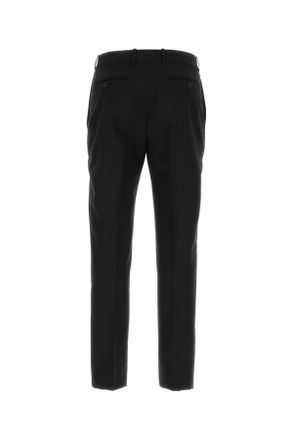 Alexander McQueen 735205qnaaq 1000 Black Exterior: Cotton Mohair Wool Pantaloni Trousers