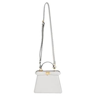 Fendi Pre-owned Petite Peekaboo I See U Top Handle Bag - Dames - Vintage Handtas - Wit - ONE Size - Leer - Vintage