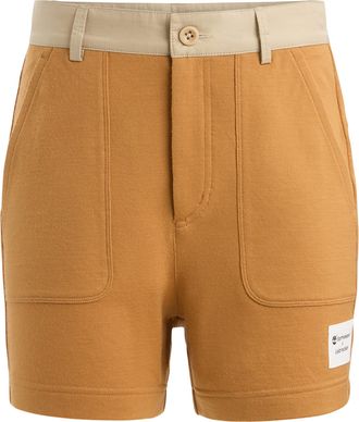 Timberland Womens X Icebreaker Merino Terry Chino Shorts - Brown Wool - Size X-Large