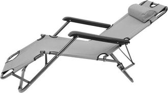 Trade Shop Trade Shop - Copy Of Sedia A Sdraio Lettino Pieghevole Reclinabile In Metallo Con Poggiatesta Verde 017053