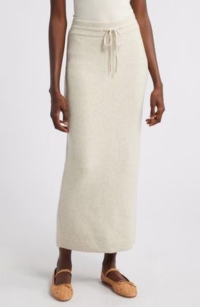 Treasure & Bond Drawstring Cotton Blend Sweater Skirt in Beige Oatmeal Medium Heather at Nordstrom Rack, Size X-Small