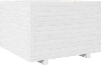 vidaXL Garden Planter White 70x70x49.5 cm Solid Wood Pine Vidaxl