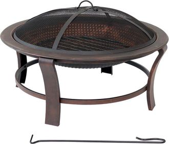 Sunnydaze 29in Elevated Round Fire Pit Bowl with Stand Set