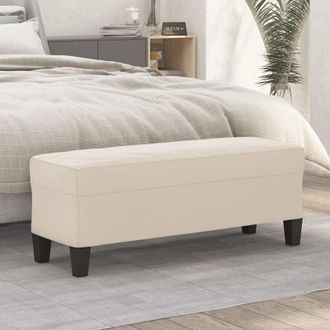 vidaXL vidaXL Panca crema 100x35x41 cm in Microfibra