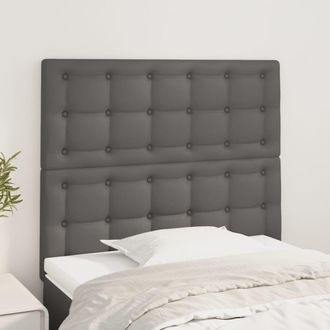 vidaXL Cabeceros 2 Unidades De Cuero Sint&eacute;tico Gris 80x5x78/88 Cm Vidaxl