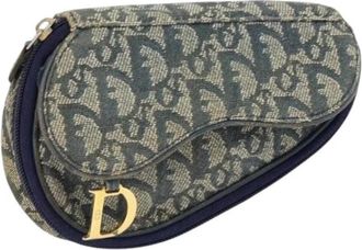 Dior Pre-owned Vintage Pouch - Dames - Vintage Mini Tas - Blauw - ONE Size - Leer - Vintage
