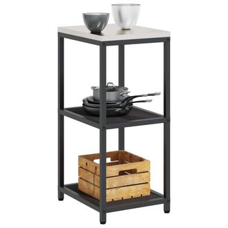 Berkfield Home Kitchen Storage Shelf with Storage Black Steel in Charcoal