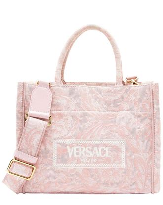 Versace Pink Canvas Barocco Athena Small Tote (Authentic Pre-Loved)