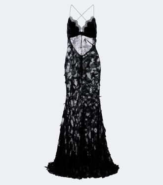 Roberto Cavalli Lace and velvet gown