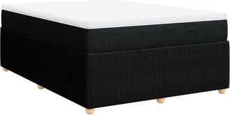 vidaXL Cama Box Spring Con Colch&oacute;n Tela Negro 140x190 Cm Vidaxl