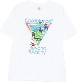 Casablanca Jersey T-shirt met print - Wit