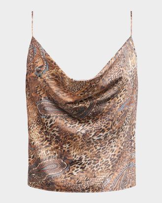 L'agence Calista Satin Cowl-Neck Camisole