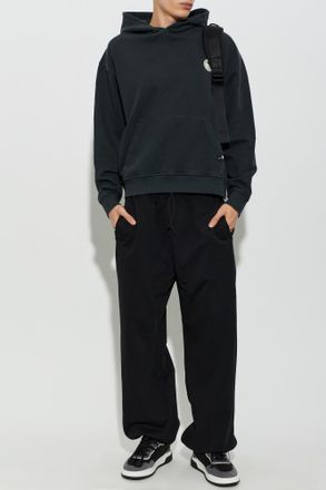 Palm Angels Cotton Hoodie, Mens, Navy Blue