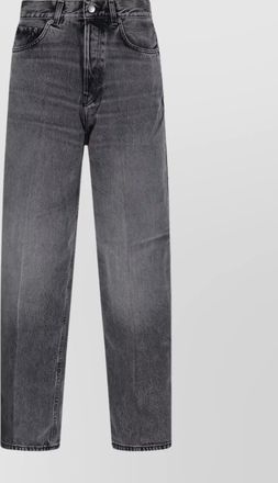 Haikure washed jeans five-pocket contrast stitching