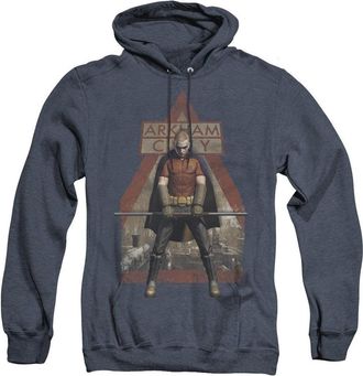 Gildan Batman Arkham City Arkham Robin Adult Heather Hoodie / Hooded Sweatshirt