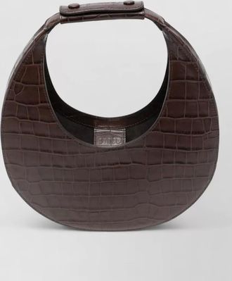 Staud moon embossed leather shoulder bag