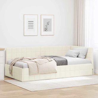 vidaXL Estructura De Cama En Esquina Amarillo 100 Cm X 200 Cm Tela