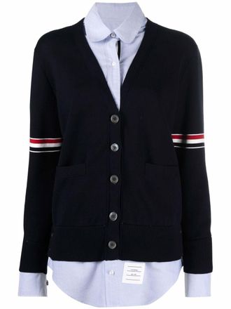Thom Browne Vest met V-hals - Blauw
