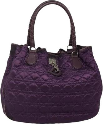 Dior Pre-owned Handbags, female, Purple, Size: ONE SIZE Pre-owned Nylon Tote Bag