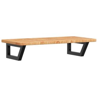 vidaXL Vidaxl - Estante De Lavabo De Pared De Acero Y Madera Maciza De Roble