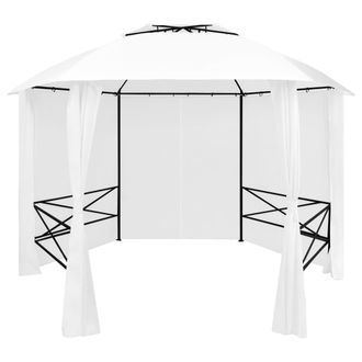 vidaXL Marquesina De Jard&iacute;n Con Cortinas Blanca 360x312x265cm 180 G/m&sup2; Vidaxl