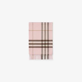 Burberry Scarves, female, Pink, Size: ONE SIZE Check Cashmere Scarf