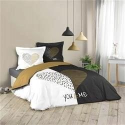 Douceur d'Int&eacute;rieur Douceur DInt&eacute;rieur Miu Juego De Cama Negro Y Blanco Elegante