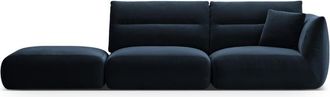 CXL by Christian Lacroix Sofá modular izquierdo 4 plazas de terciopelo azul regio