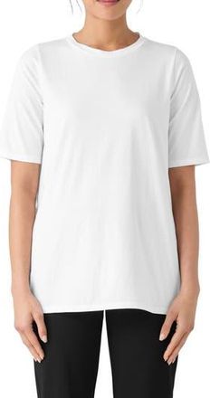 Eileen Fisher Crewneck Organic Cotton T-Shirt in White at Nordstrom Rack, Size Small