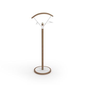 HERDASA Gal&aacute;n de noche de madera de haya y metal nogal-blanco 117x42x34 cm