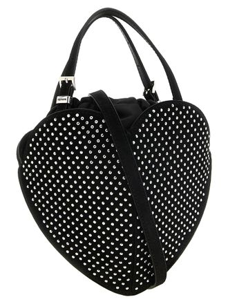 Rotate Heart Top Handle Bag - Black