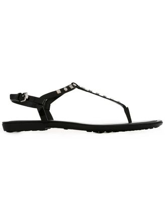 Tod's studded flat sandals - Black