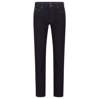 HUGO BOSS Heren Maine3 Leren Badge Slim Jeans (Donkere marine)