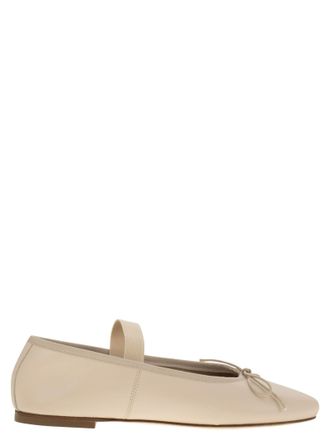 Anniel lederen ballerina en elastische band